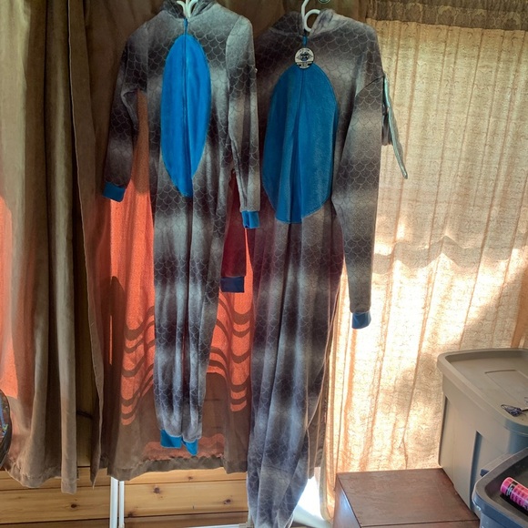 New 2 Costumes Dragon Onesies for Child and Adult Halloween Warm Matching Cozy - Picture 2 of 8